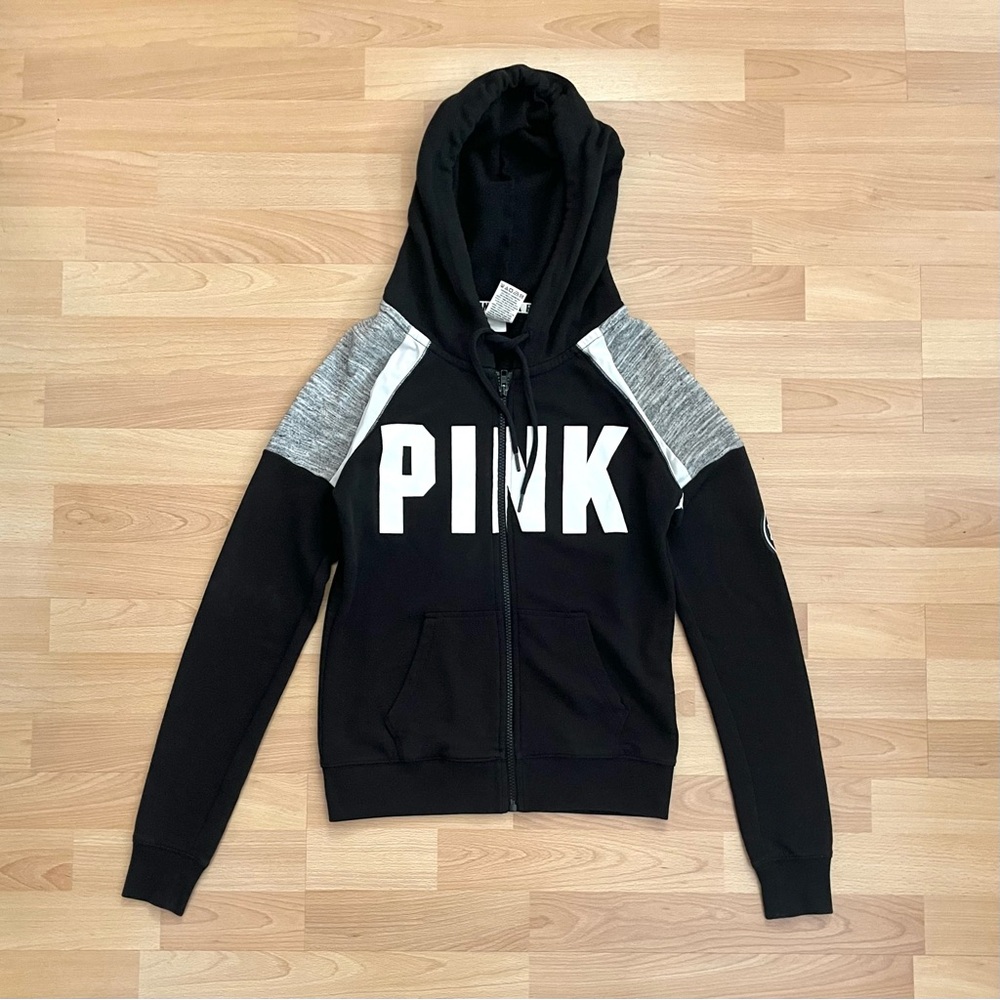 PINK Victoria’s Secret Logo Graphic Zip-Up Hoodie